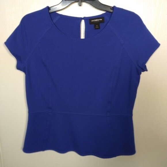 Liz Claiborne Career Blue Peplum Top Size: M - Picture 15 of 15